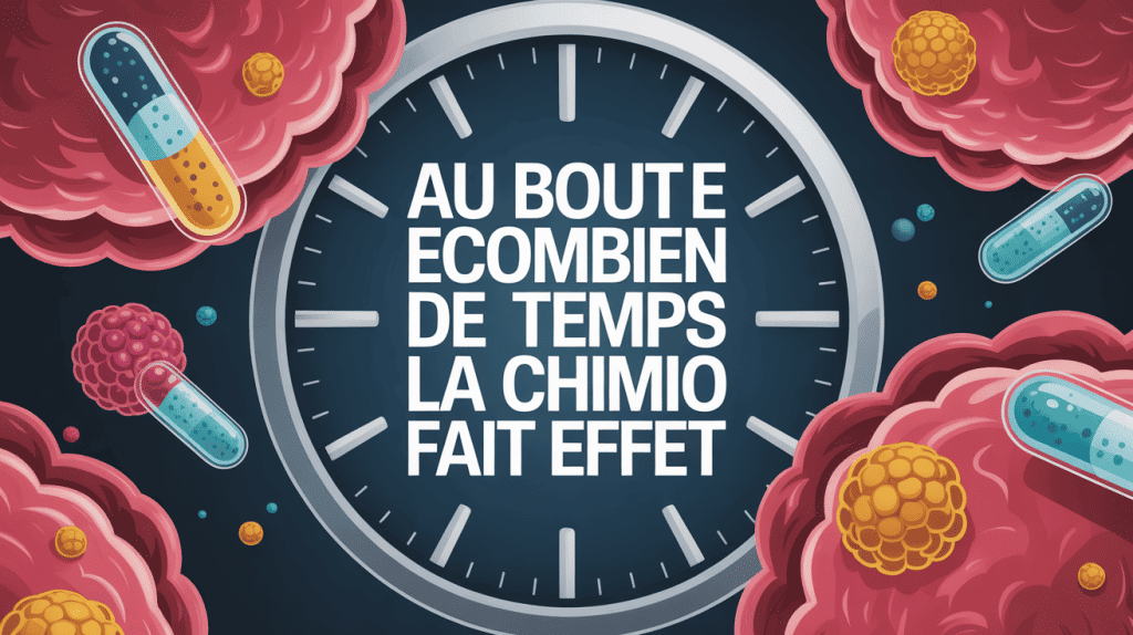 Illustration destruction cellules cancéreuses par chimio avec horloge
