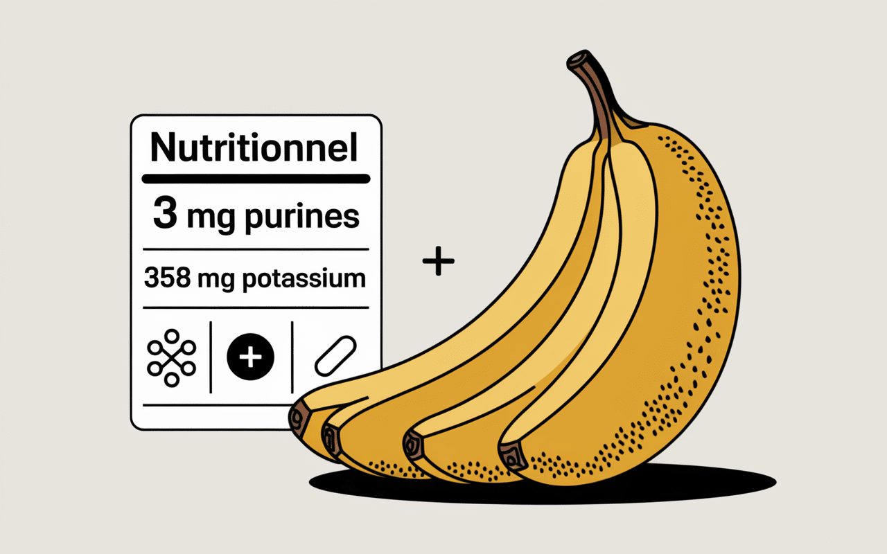 Banane tranchée avec tableau nutritionnel