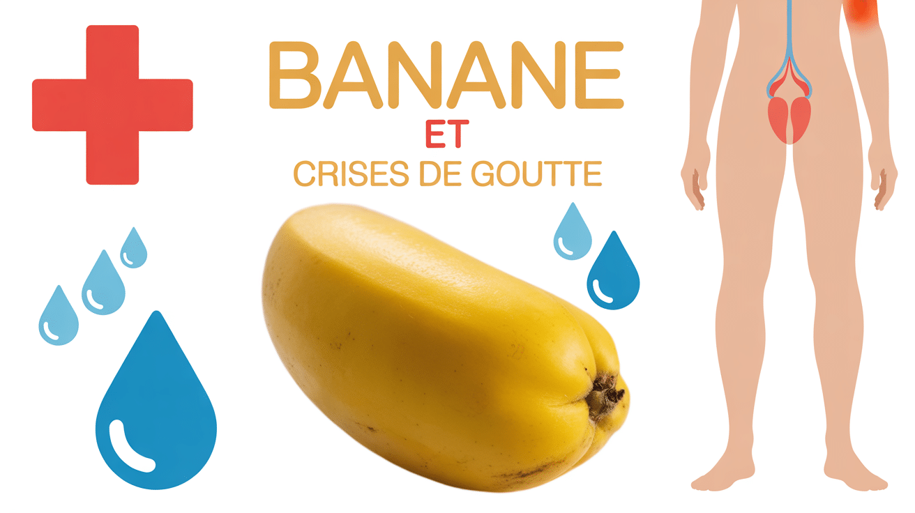 Banane et symbole santé avec croix médicale sur fond blanc