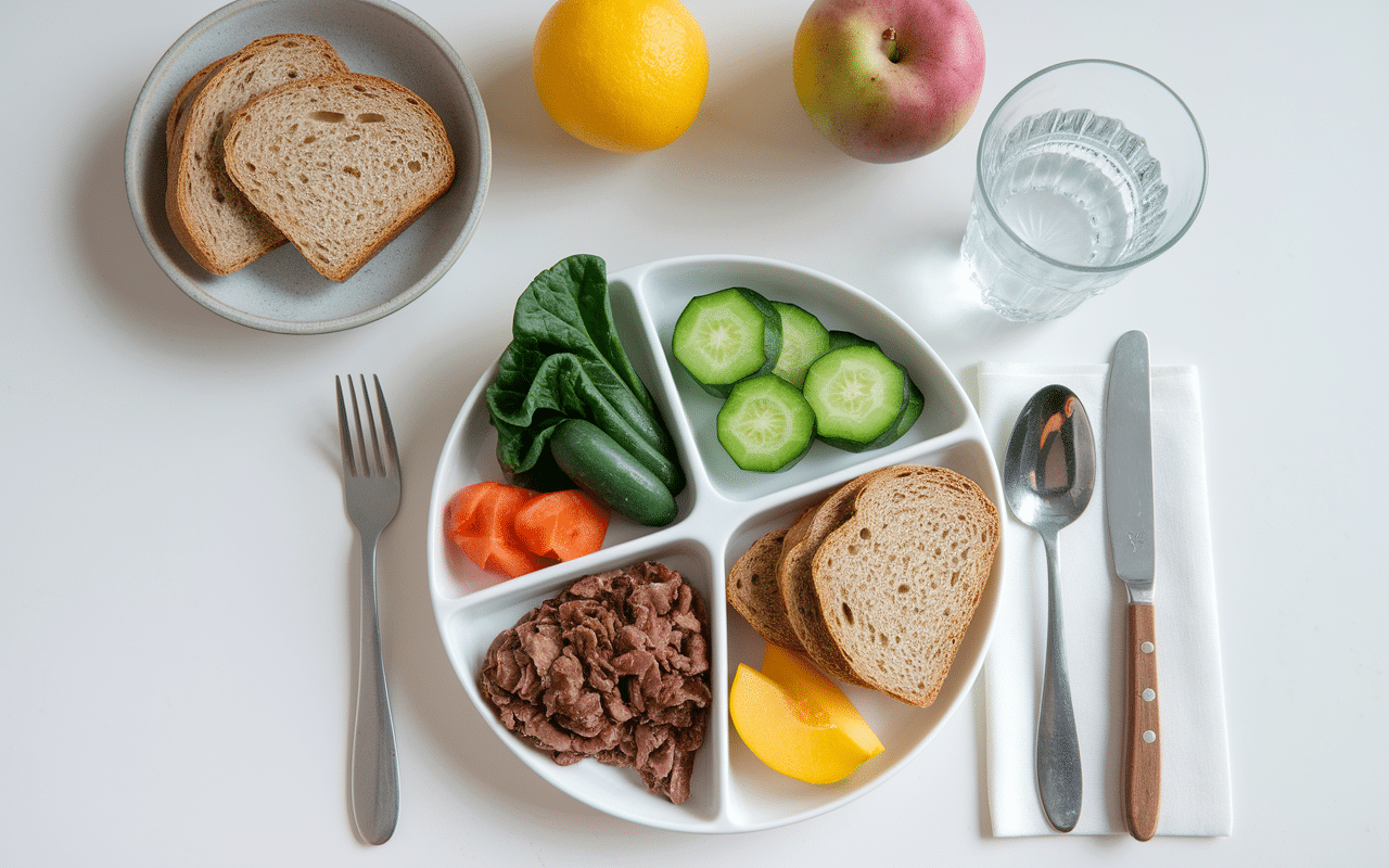 Plateau repas portions contrôlées régime militaire