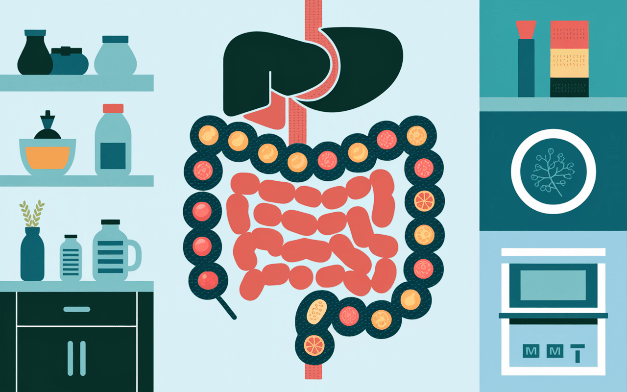 Nutriments et digestion stylisée
