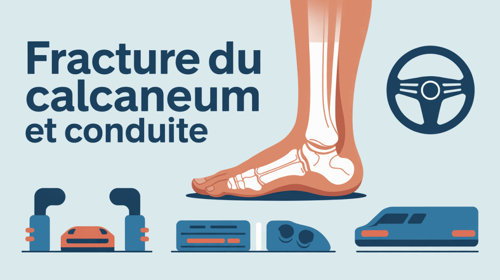 illustration conduire après fracture du calcanéum et sécurité routière