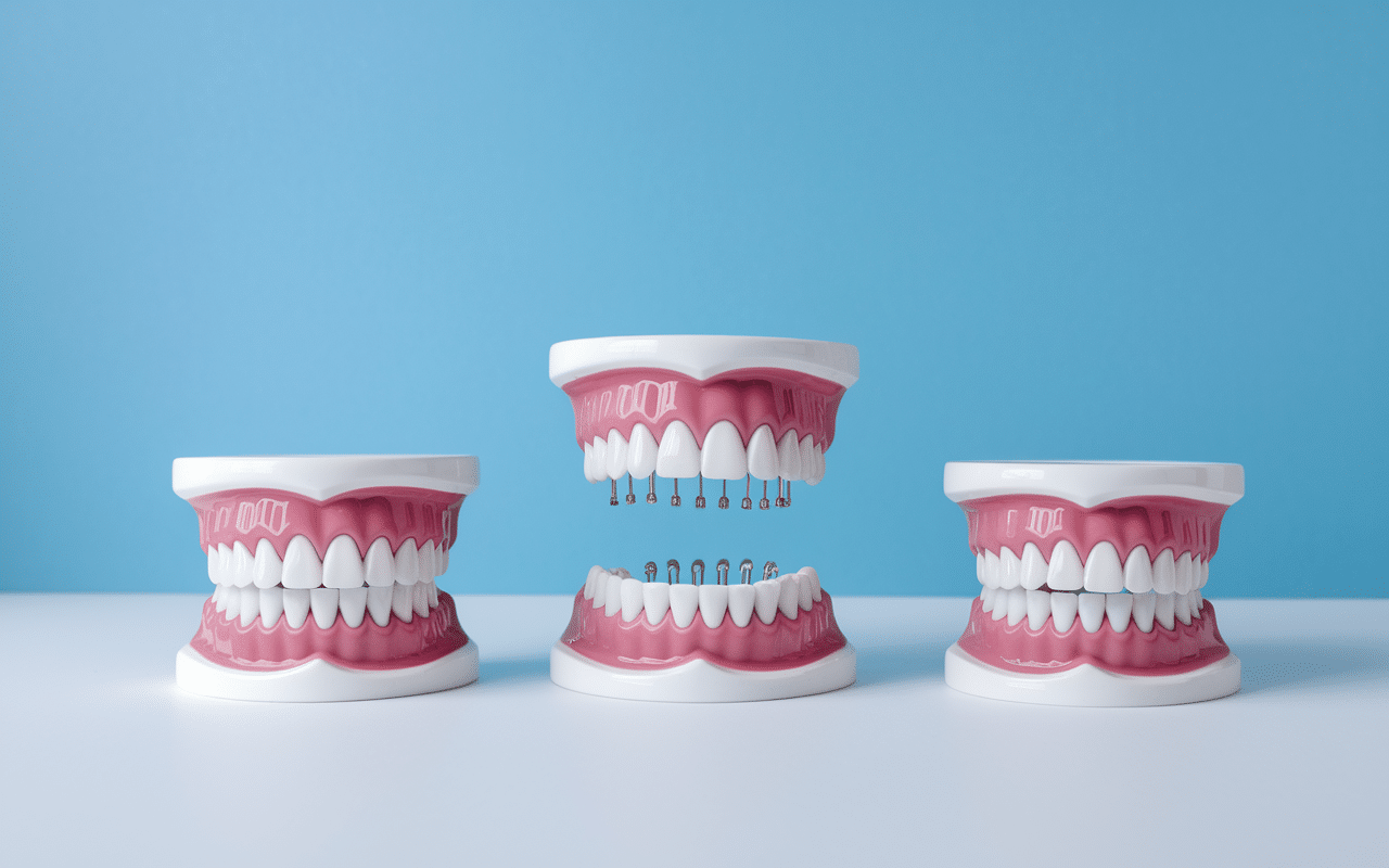 différents modèles de fausse dent en pharmacie