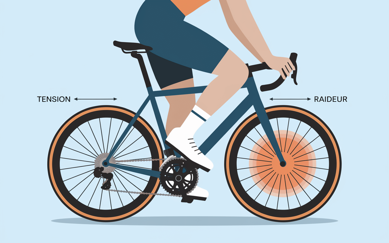 Zoom sur genou cycliste montrant kyste poplité et velo