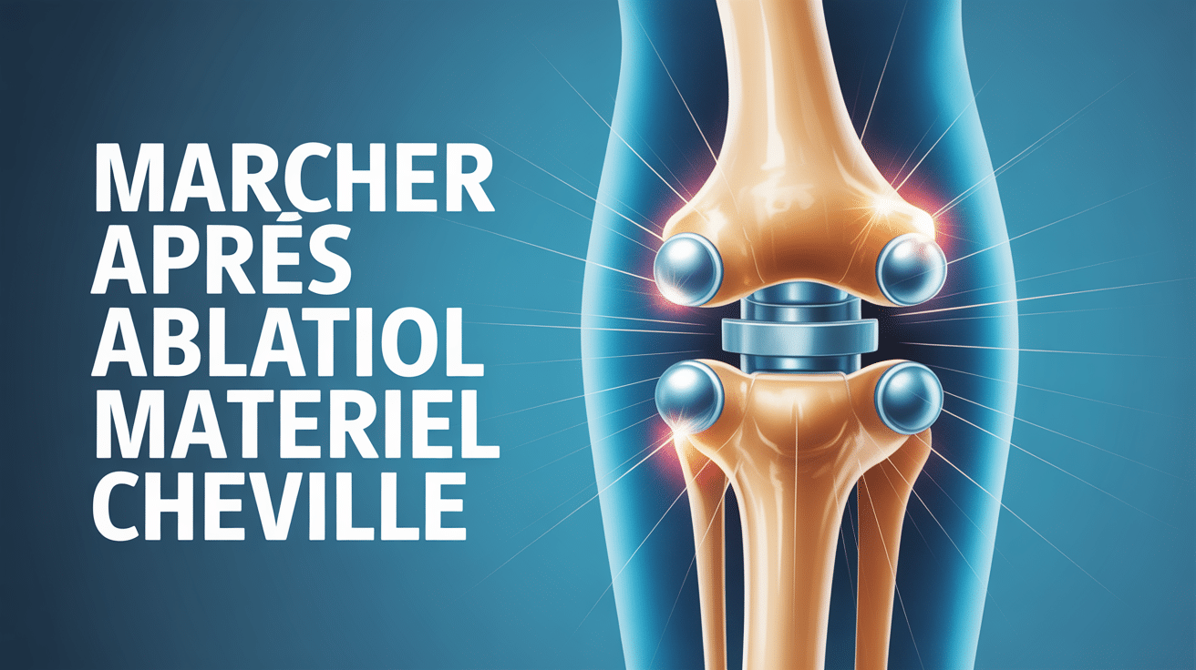 Marcher après ablation matériel cheville vis et plaque illustration