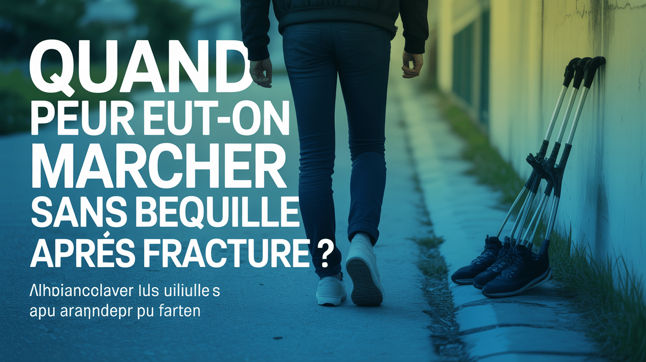 Marcher sans béquille après fracture, personne abandonnant ses béquilles
