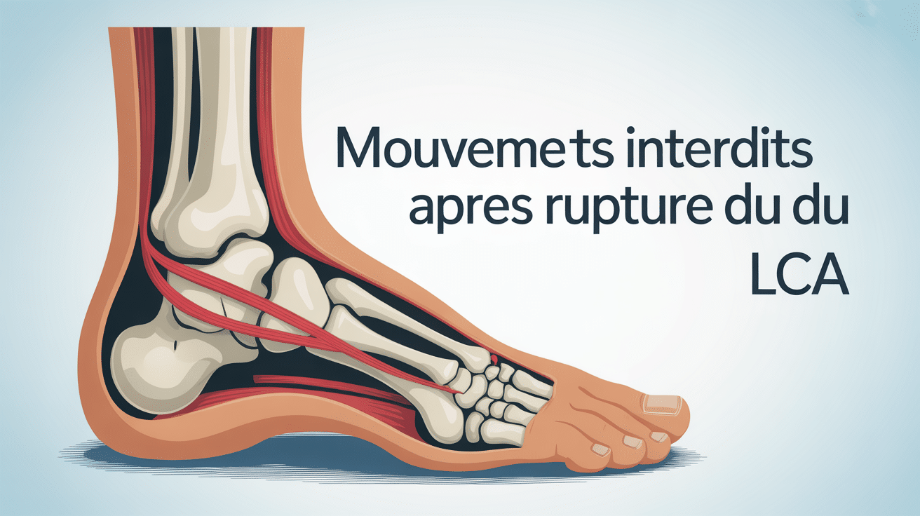 Mouvement interdit LCA sur coupe anatomique du genou