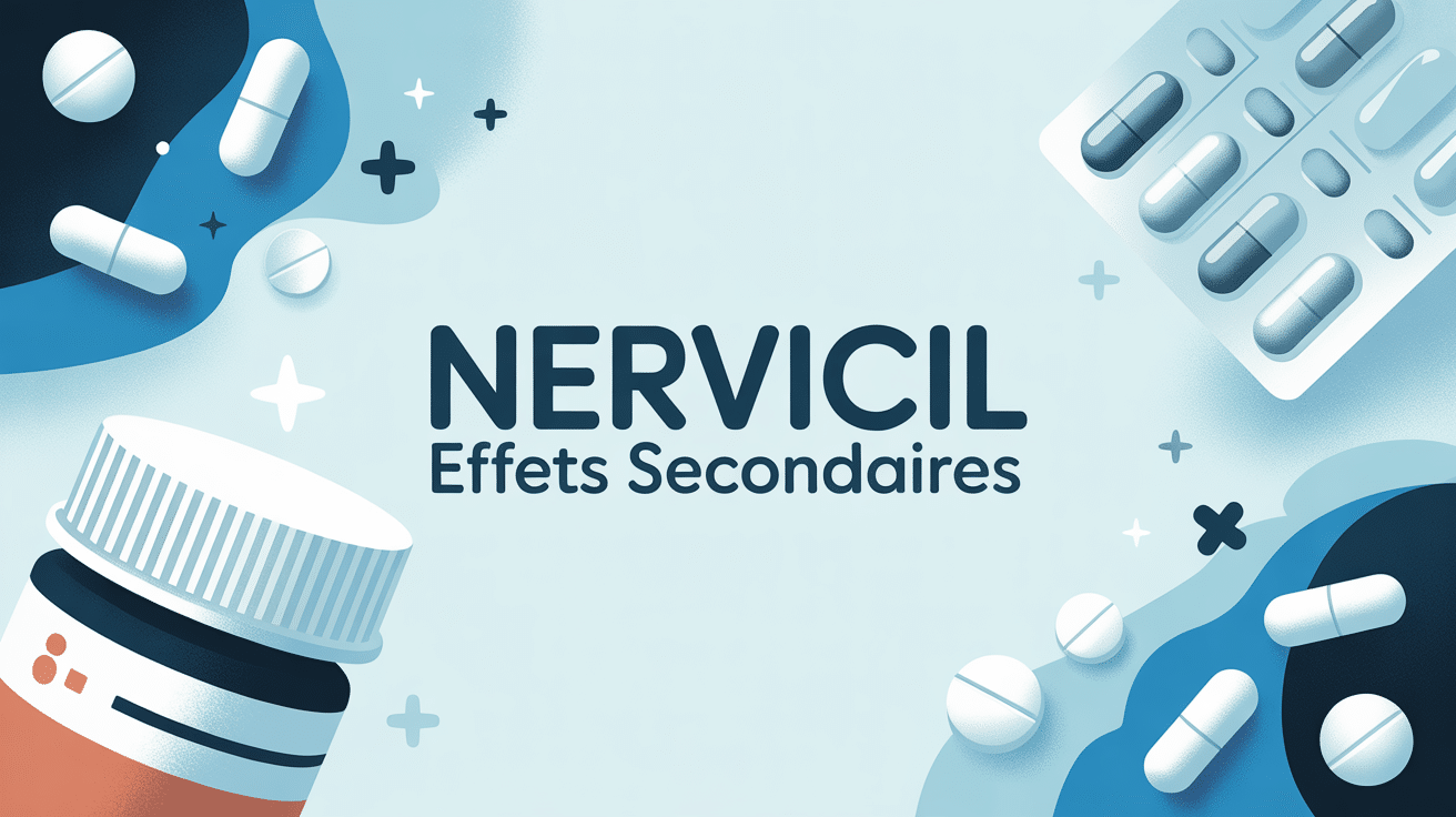 nervicil effets secondaires illustration boîte et pilules
