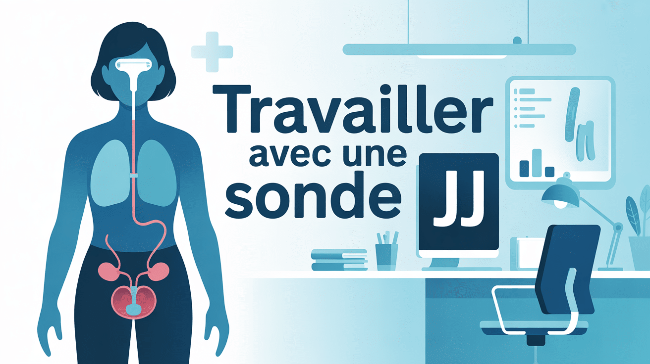 peut-on travailler avec une sonde jj illustration système urinaire en bureau