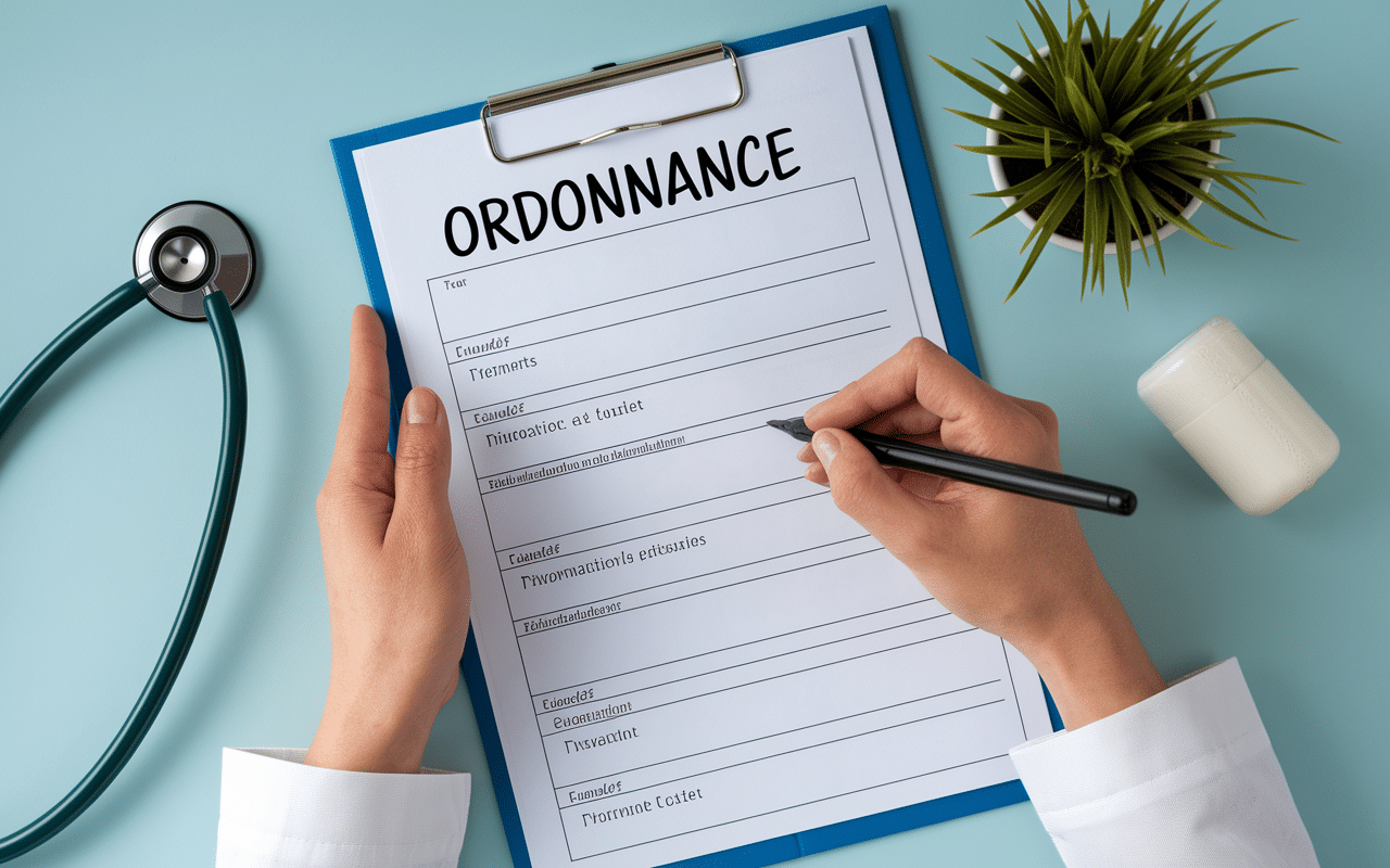 Prescription kiné exemple formulaire rempli