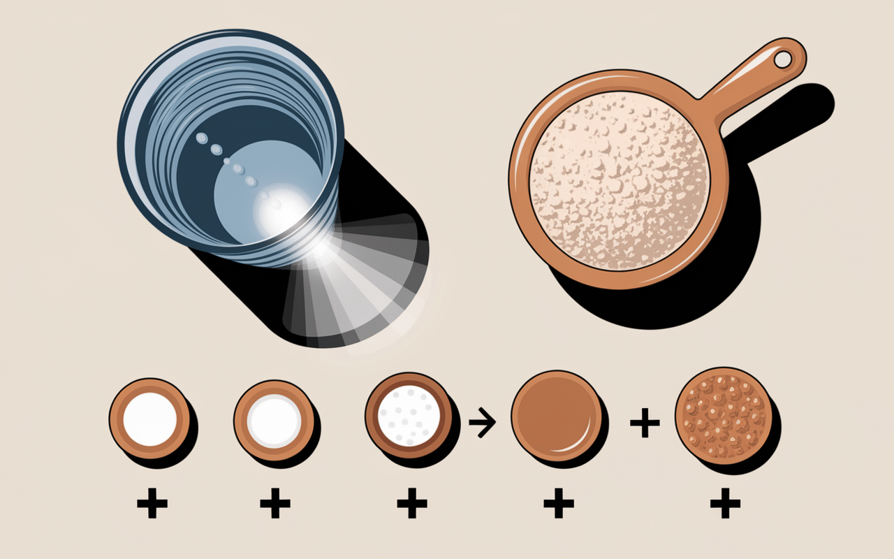 préparer bain de bouche bicarbonate verre eau cuillère étapes
