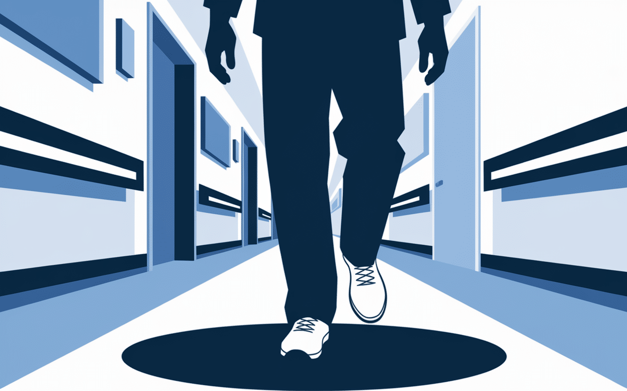 soignant couloir hospitalier chaussures chu