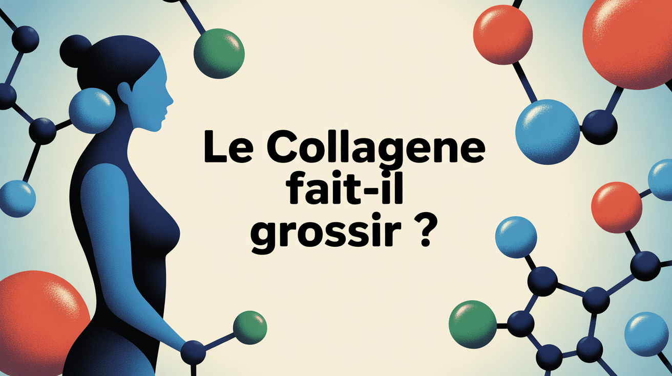 Collagene et prise de poids, silhouette humaine et balance équilibrée
