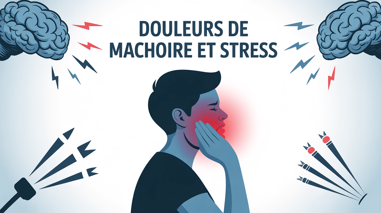 douleurs machoires stress silhouette main douleur