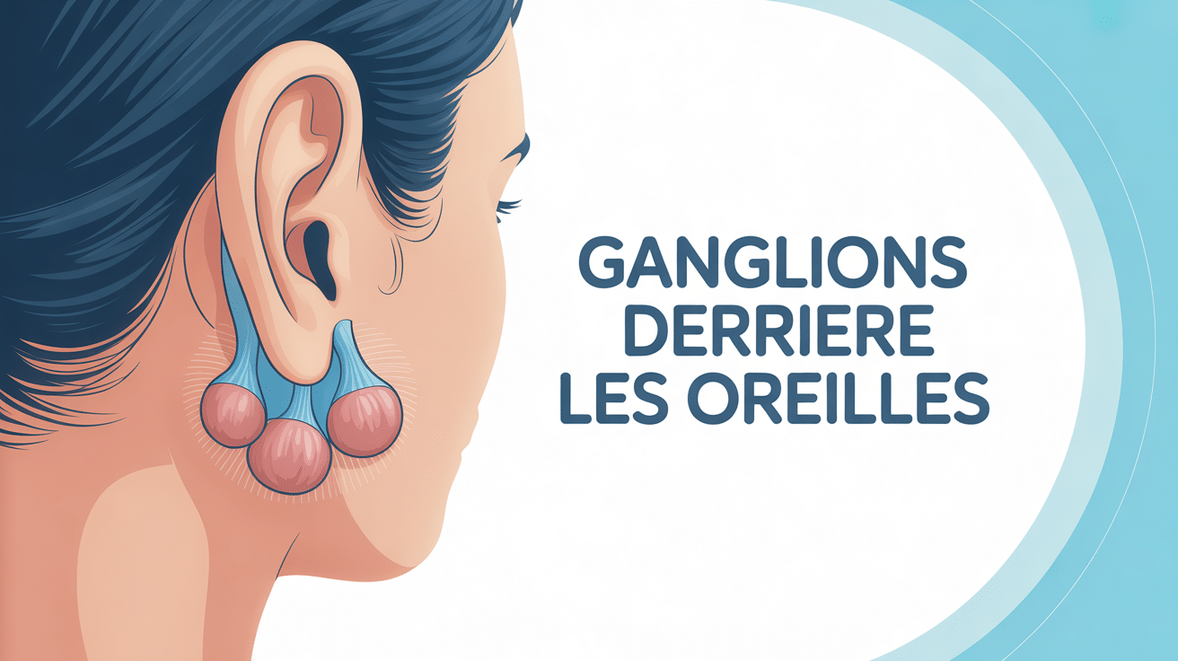 Illustration ganglions derriere oreilles anatomie