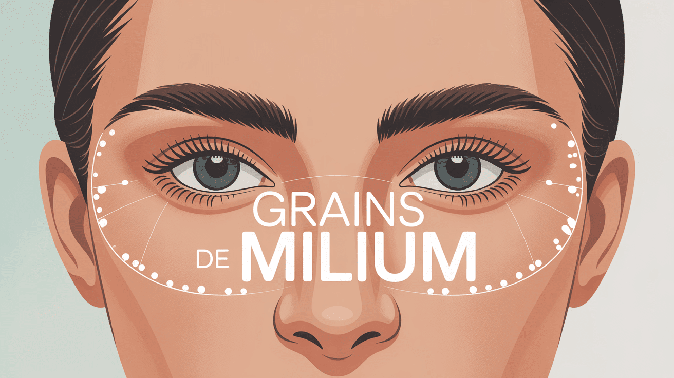 grain de milium traitement pharmacie contour yeux illustration