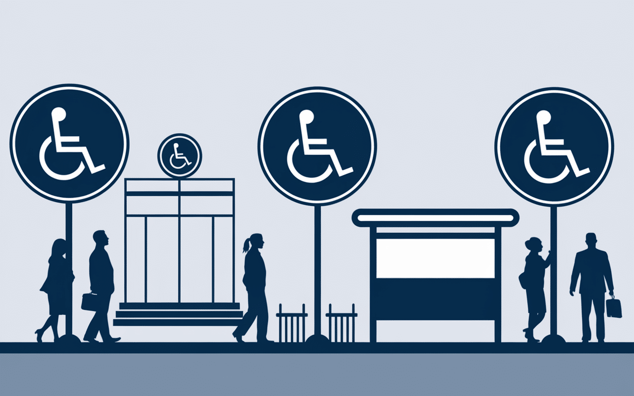 Logo handicap sur espaces publics et digitaux