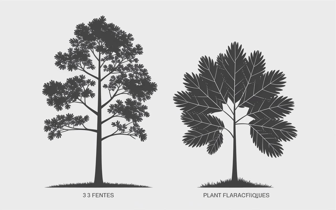 Schéma sativa and indica plantes silhouettes élancée compacte