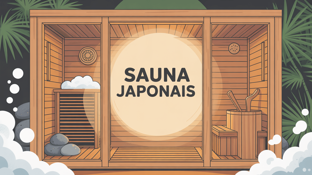 Cabine sauna japonais moderne avec infrarouges et bambous