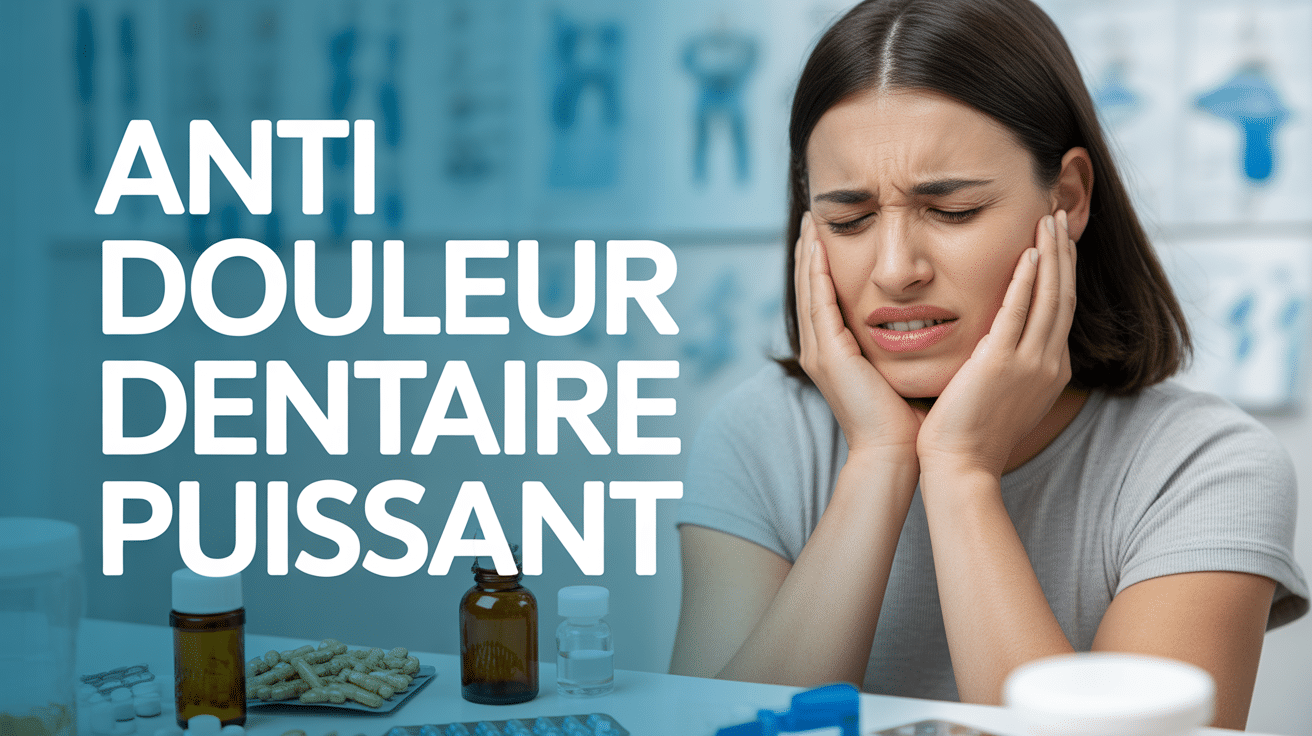 Anti douleur dentaire puissant personne en douleur avec médicaments et remèdes naturels