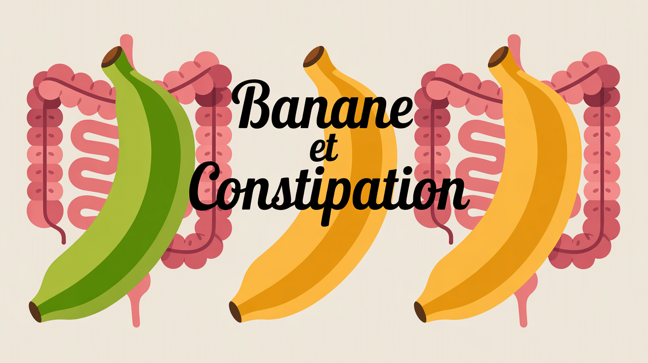 Illustration banane constipation différents stades maturité