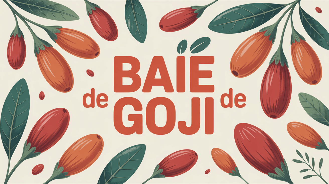 illustration stylisée des bienfaits de la baie de goji