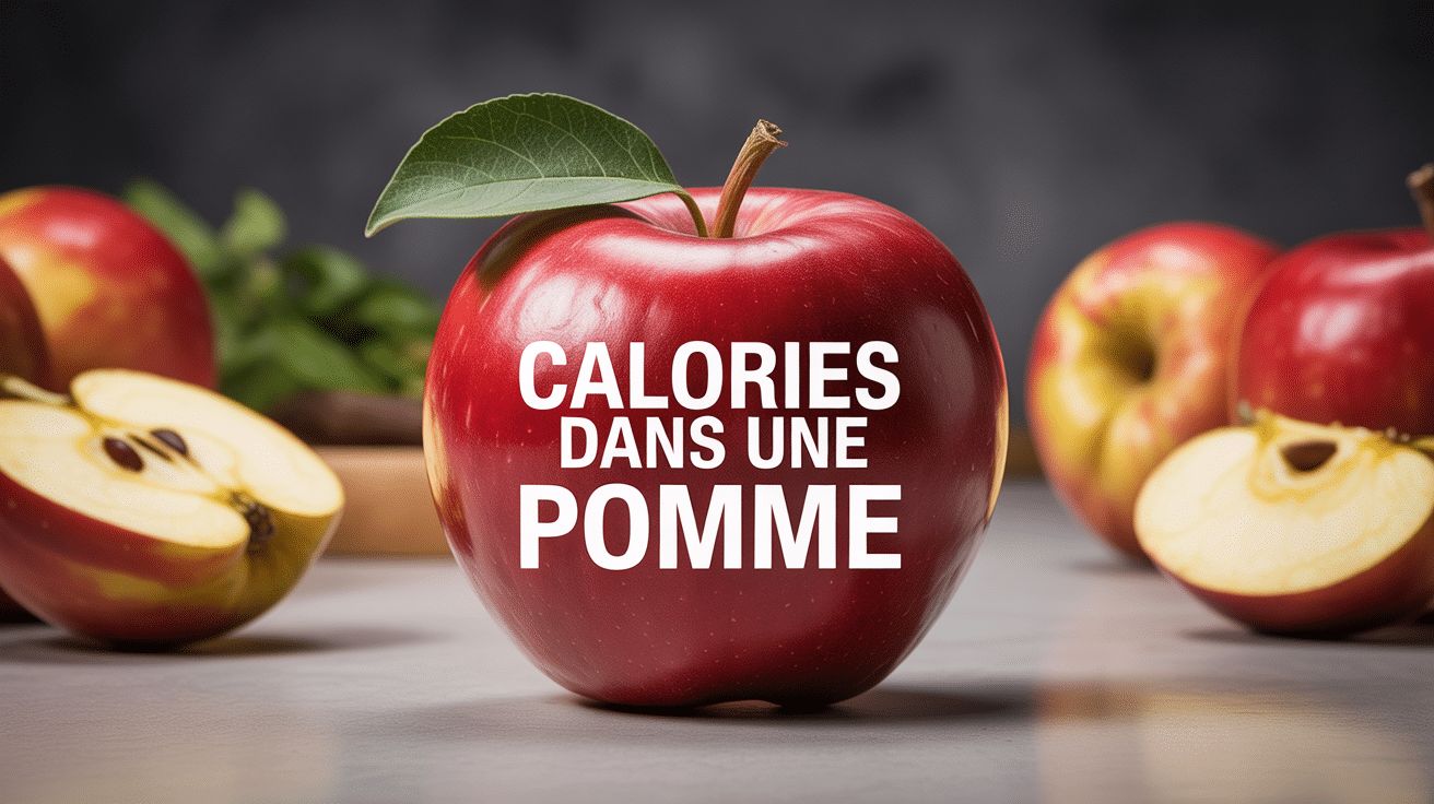Image calories pomme rouge sur balance