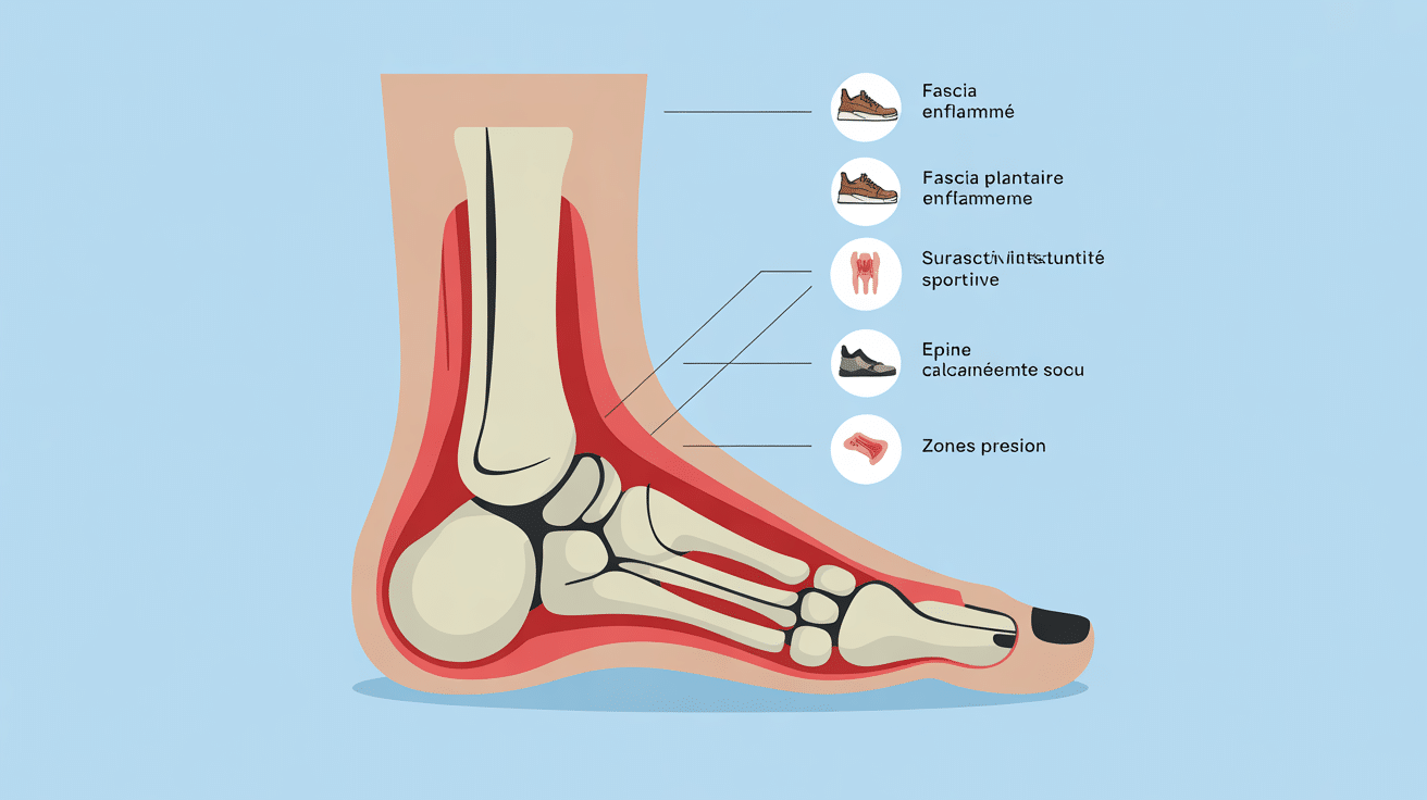 Diagramme des causes de douleur sous le talon