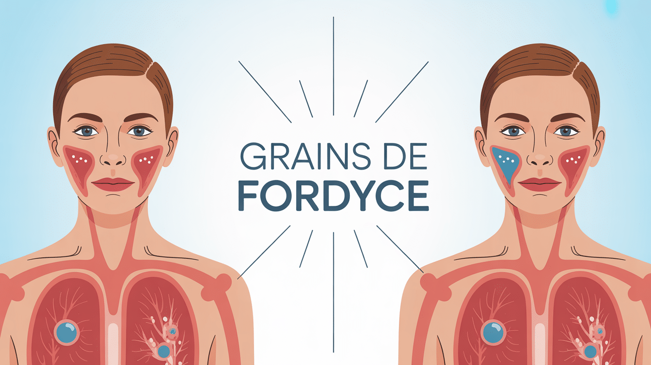 Illustration grain de fordyce zones cutanees et levres