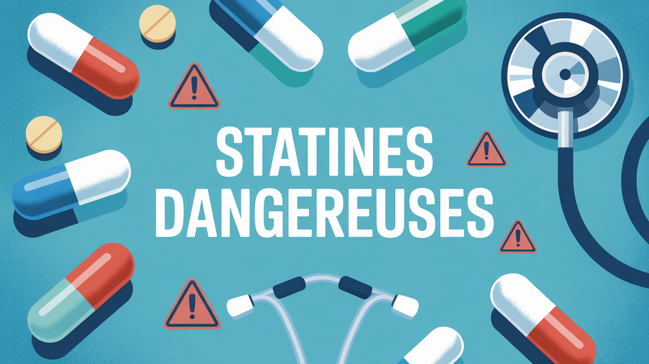 illustration liste des statines dangereuses comprimés stéthoscope