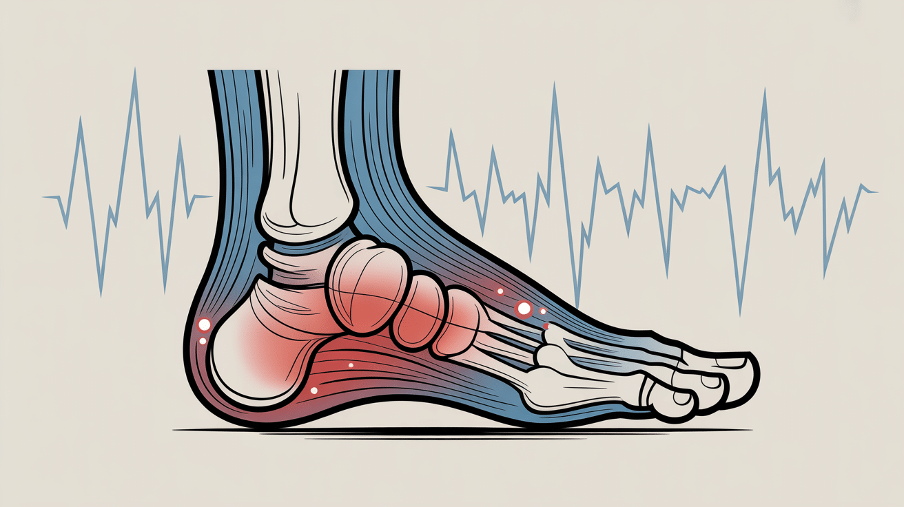 schema anatomique mal sous le pied en marchant