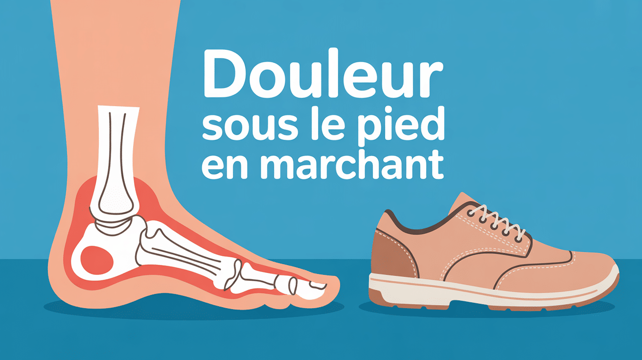 illustration medicale mal sous le pied en marchant