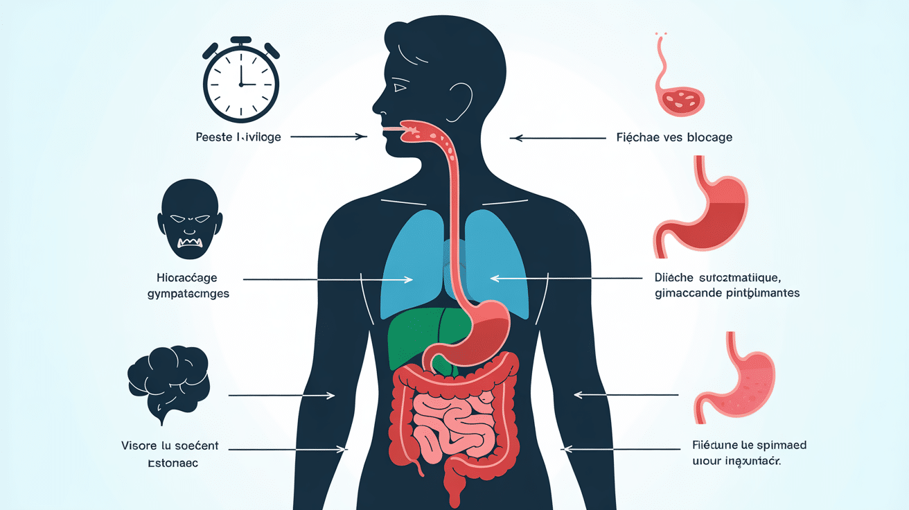 Signe diagnostic remède de grand-mère constipation bouchon silhouette intestin bloqué