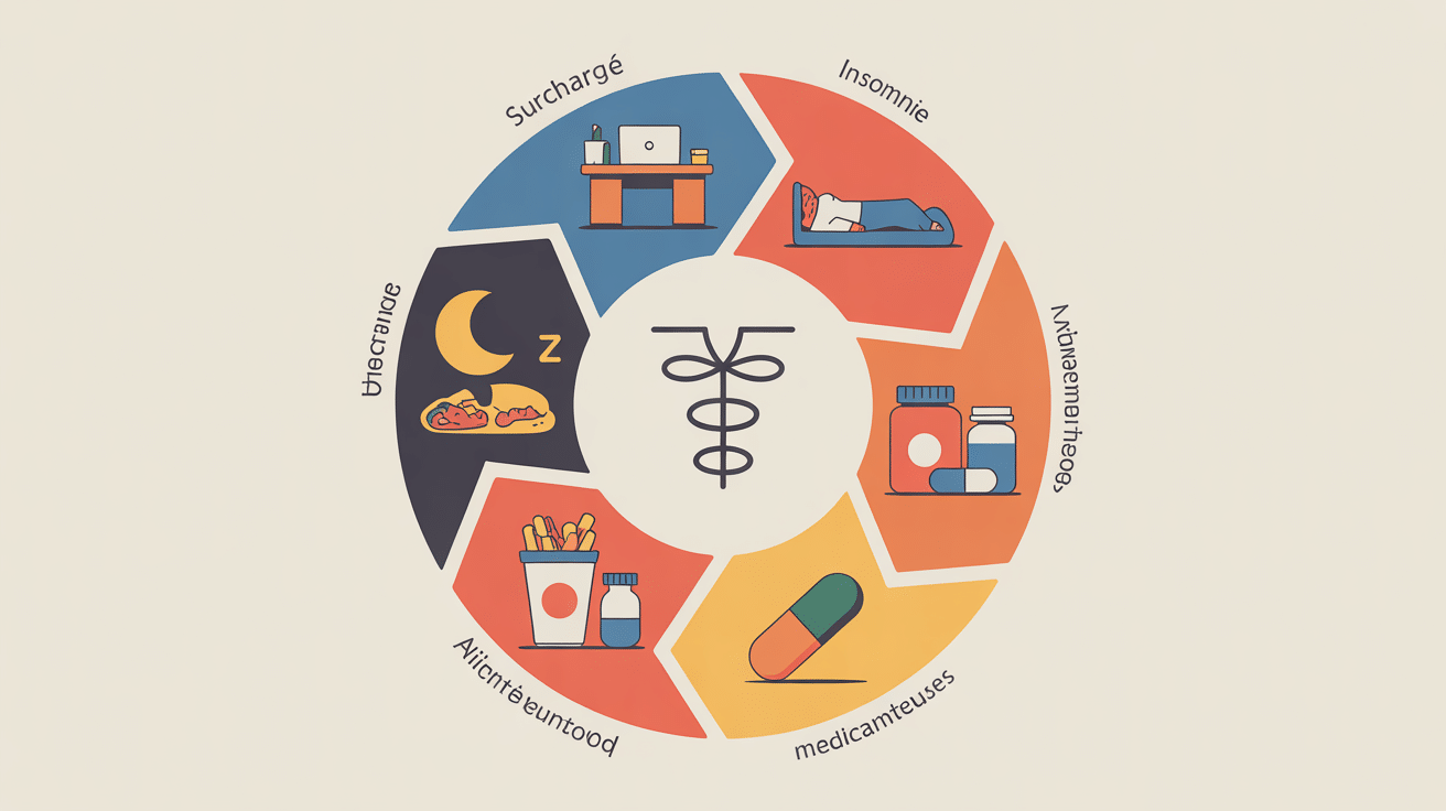 Facteurs causes taux de cortisol eleve schema