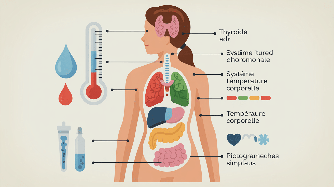 Schéma médical des causes de la transpiration excessive la nuit