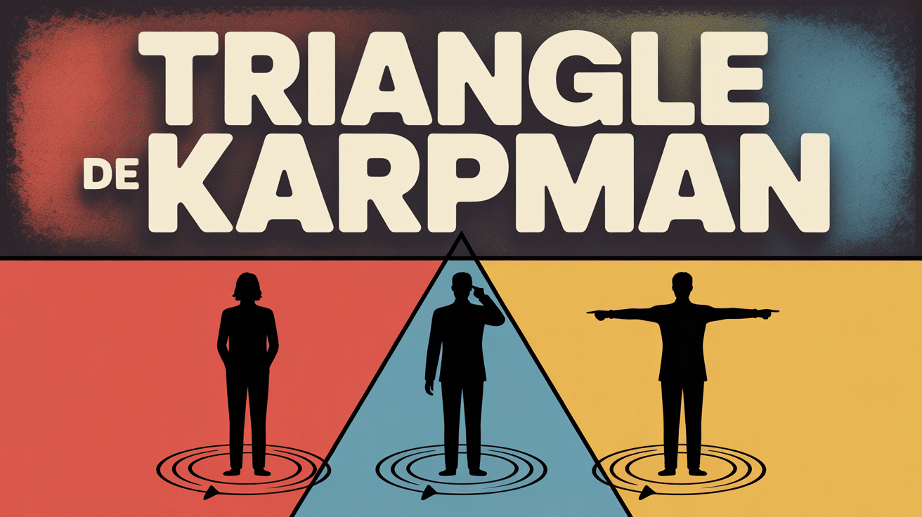 illustration triangle de karpman trois rôles psychologie