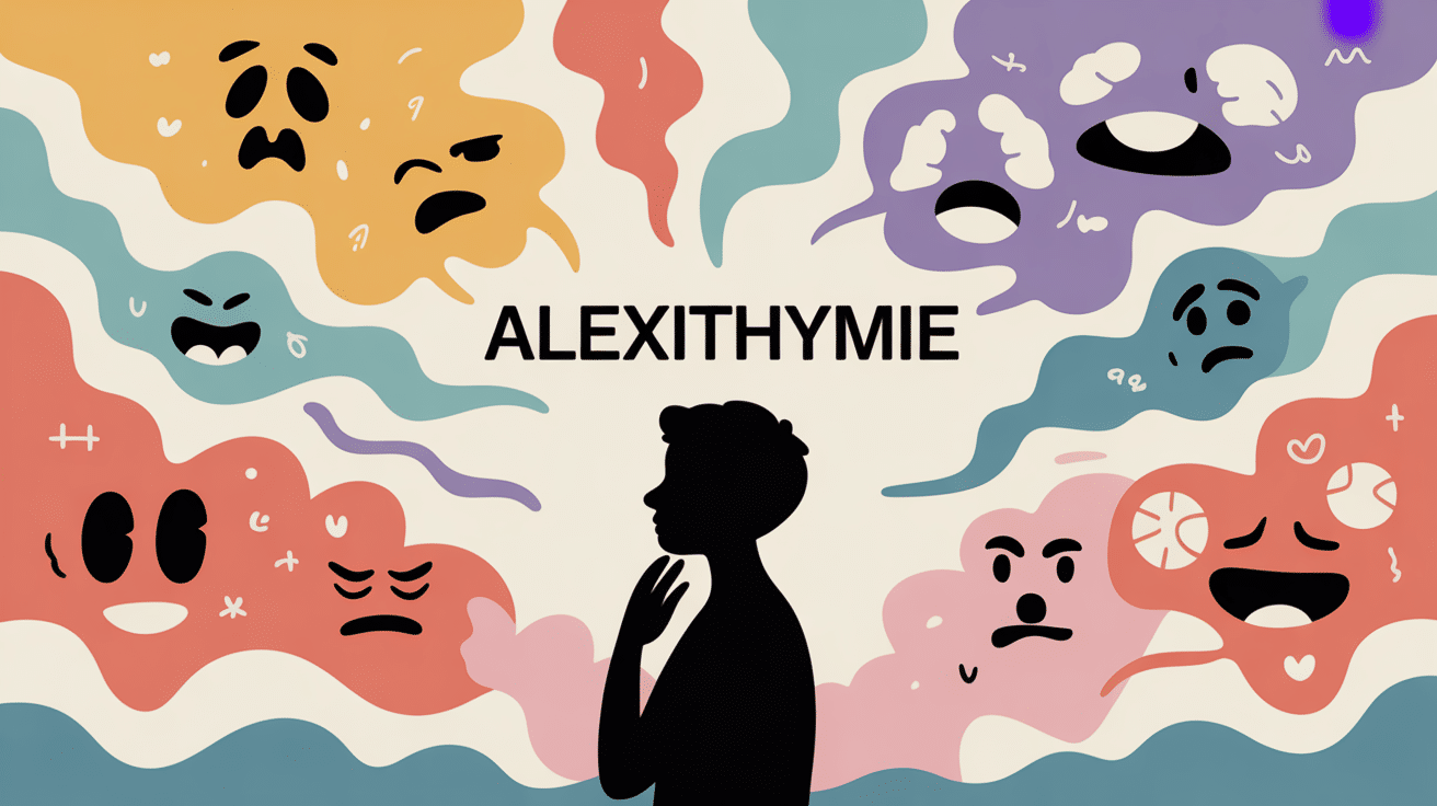 illustration alexithymie silhouette humaine émotions floues