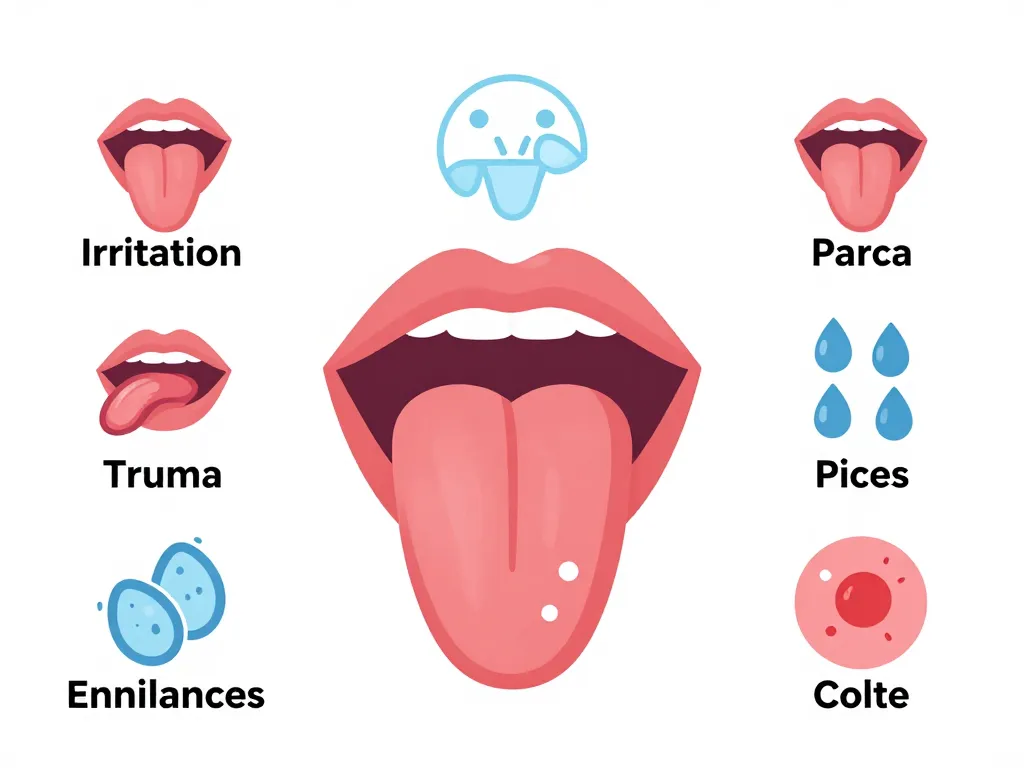 schéma causes bouton sur la langue