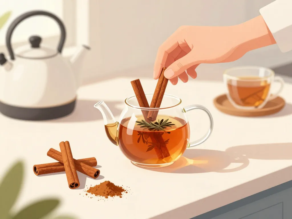 préparation thé tisane cannelle en cuisine