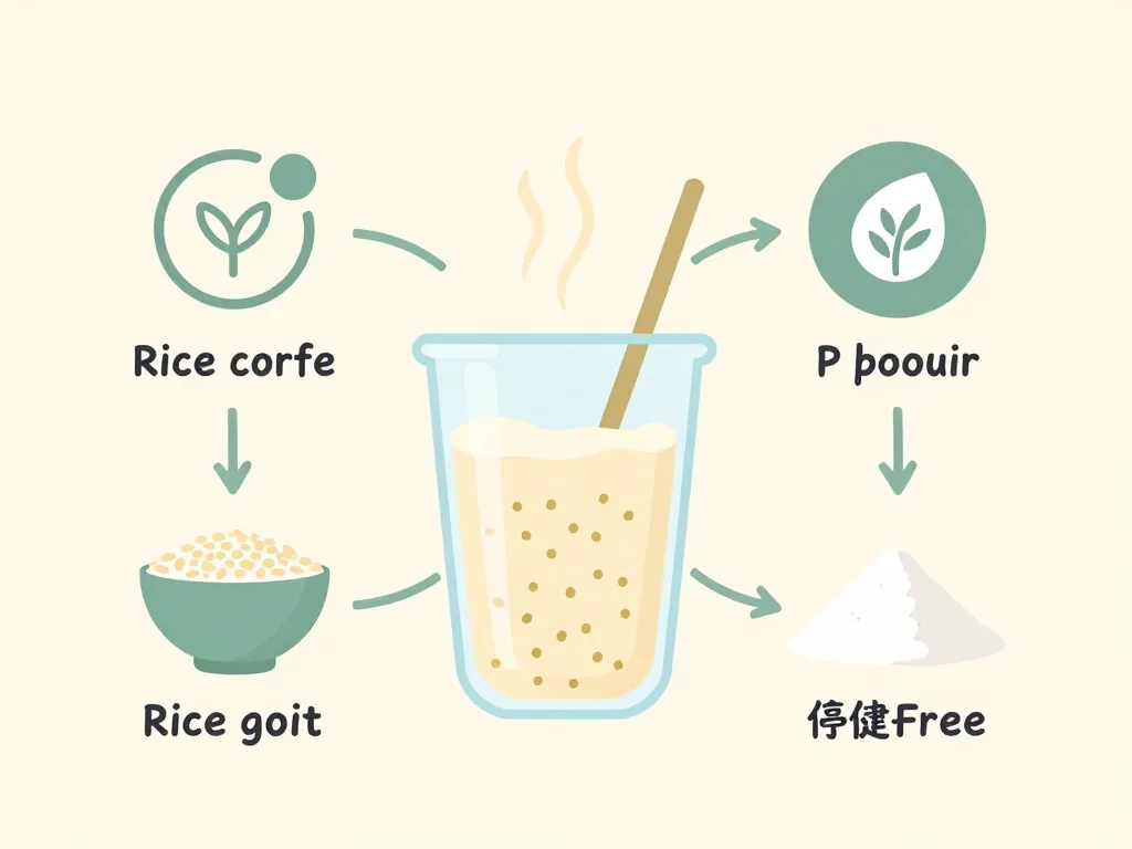 diagramme fabrication et bienfaits creme de riz sans gluten