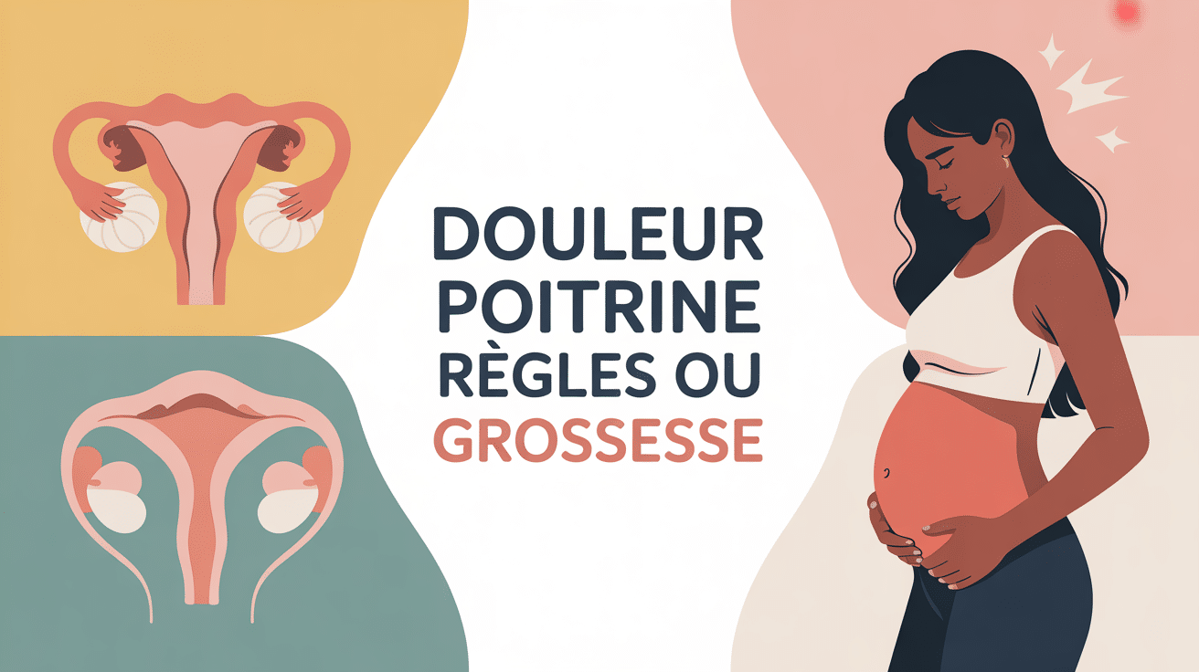 illustration confusion douleur poitrine règle ou grossesse