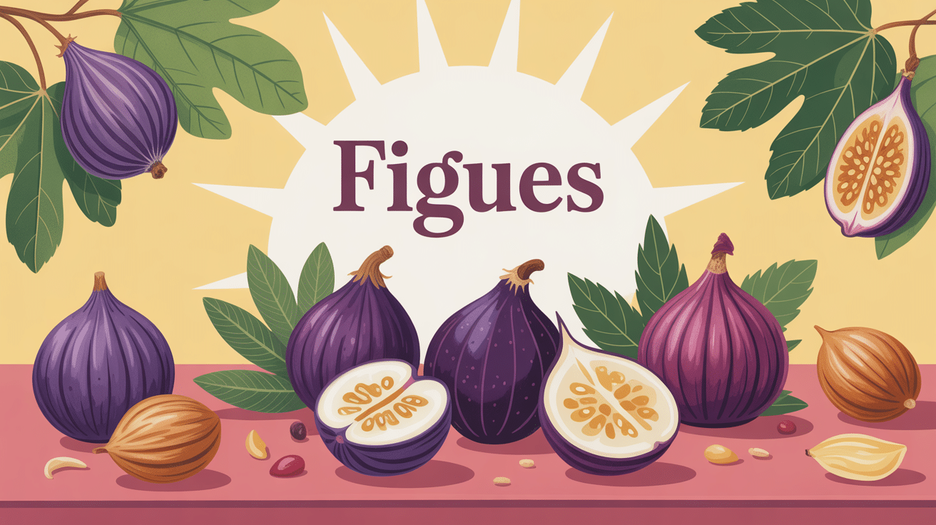 illustration figues variétés et ambiance méditerranéenne