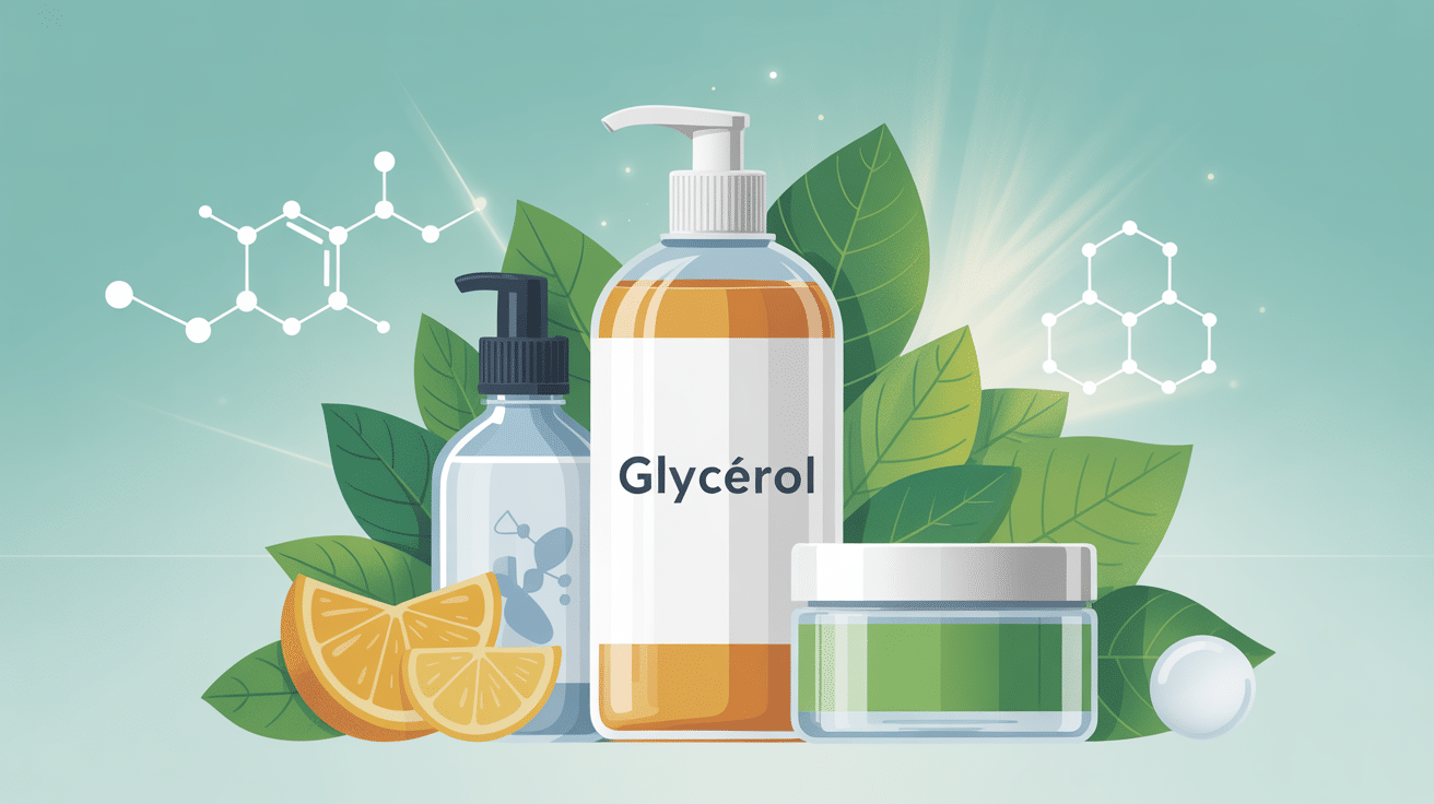 Illustration multi-usages du glycerol dans l'industrie et cosmétique