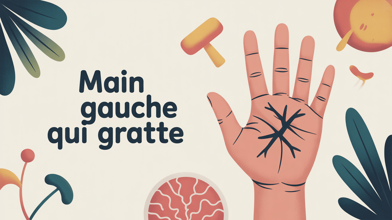 main gauche qui gratte image symbole chance et santé