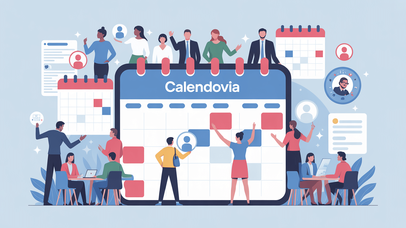 illustration organisation collaborative calendrier partagé Calendovia