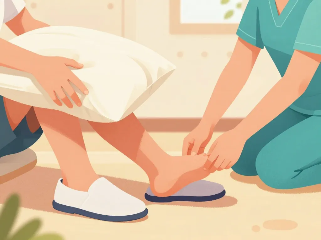 illustration gestes quotidiens pied gonflé avc