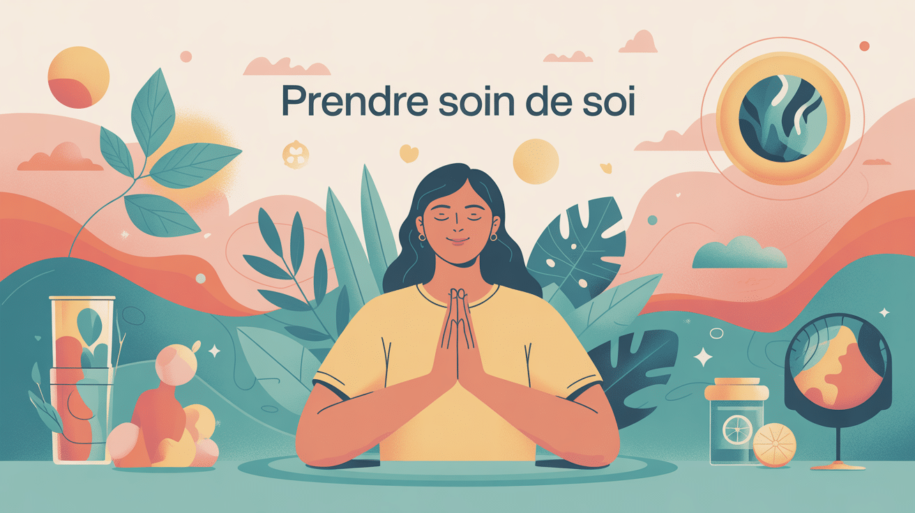 prends soin de toi illustration équilibre mental émotionnel physique