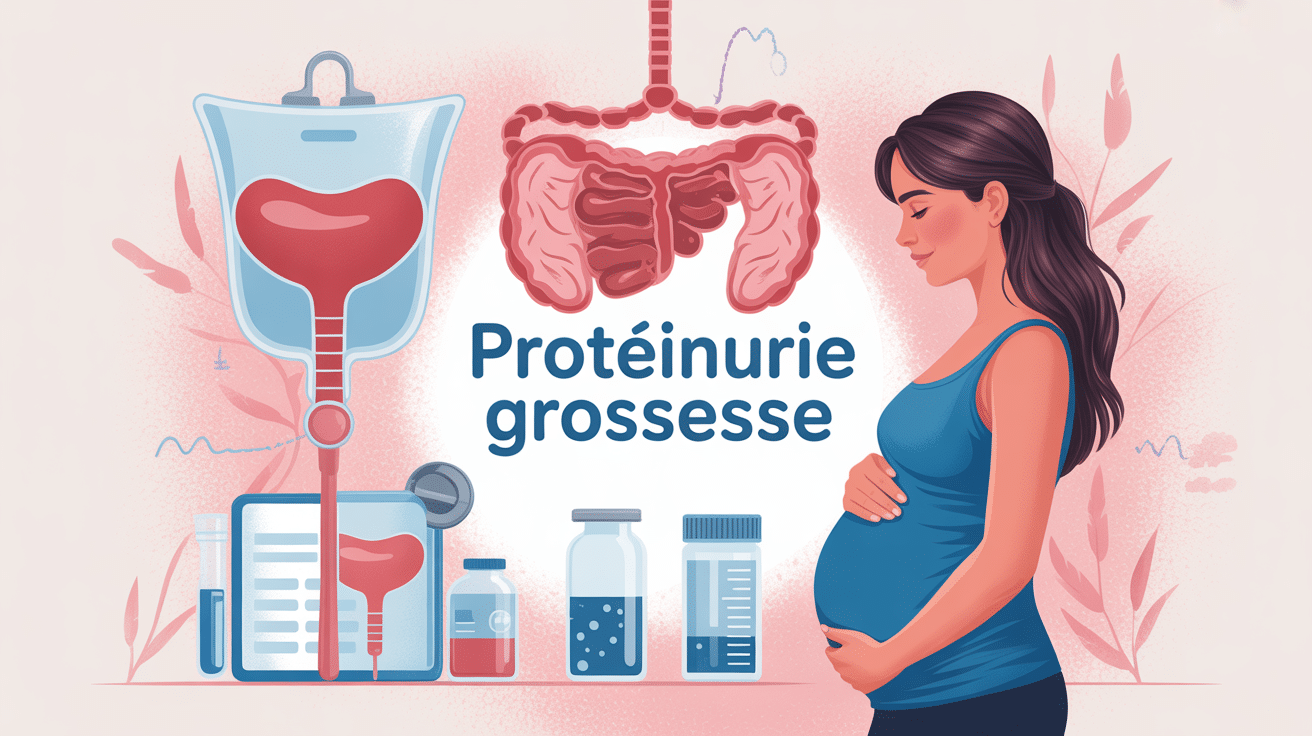 Proteinurie grossesse image rassurante femme enceinte et analyse urine