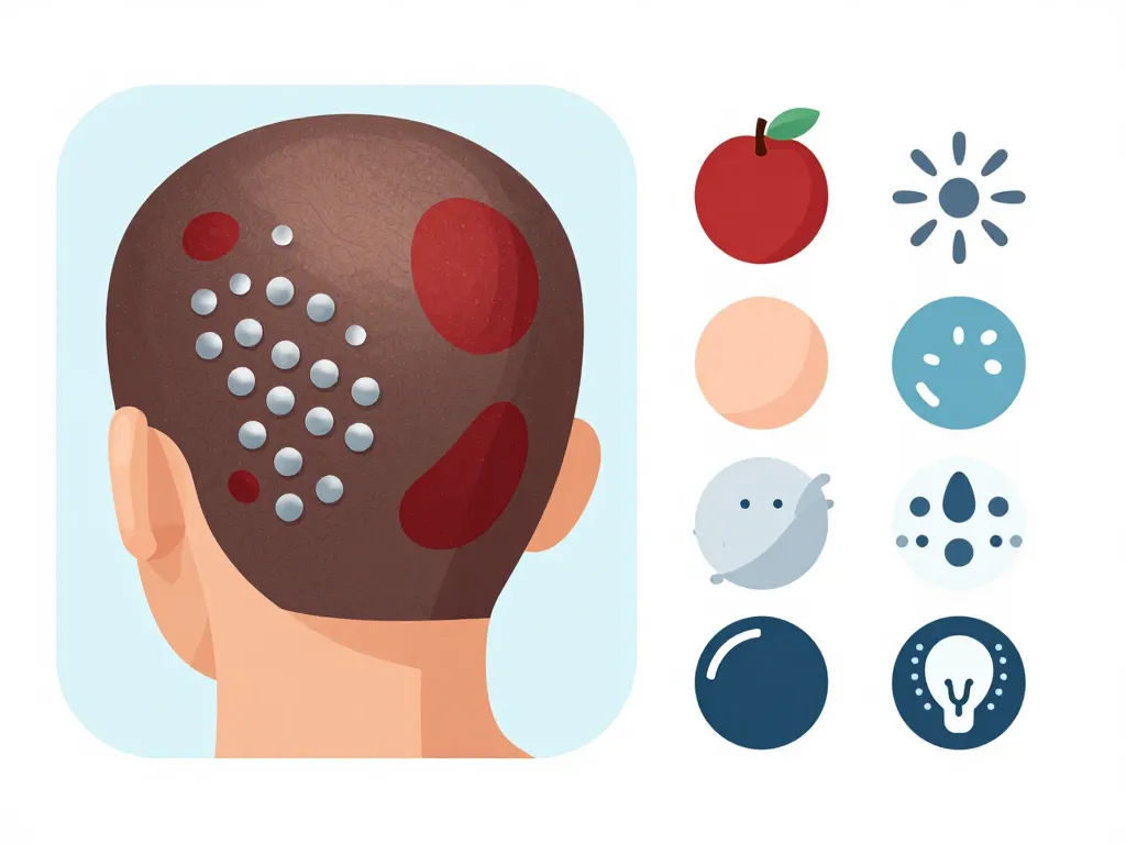 Signes typiques psoriasis cuir chevelu illustration informative