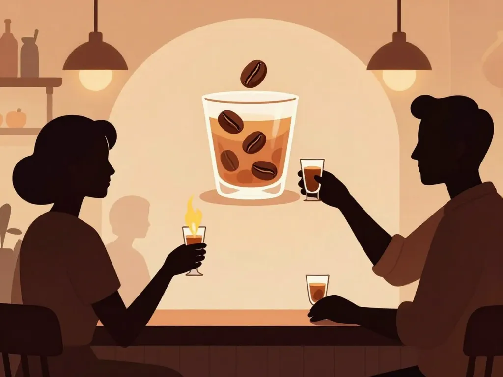 sambuca service bar italien grains de café flambée